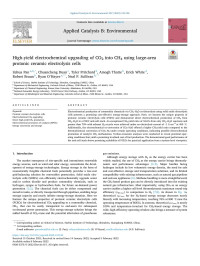 Zehua Pan — High-yield electrochemical upgrading of CO2 into CH4 using large-area protonic ceramic electrolysis cells