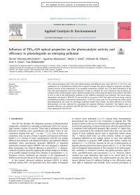 Álvaro Tolosana-Moranchel & Agustina Manassero & María L. Satuf & Orlando M. Alfano & José A. Casas & Ana Bahamonde — Influence of TIO2-rGO optical properties on the photocatalytic activity and efficiency to photodegrade an emerging pollutant