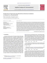 Maria Antoniadou — Production of electricity by photoelectrochemical oxidation of ethanol in a PhotoFuelCell