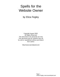 Eliza Fegley — Spells for the Website Owner