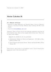 Ben Allanach , Jonathan Evans — Vector calculus