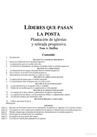 Tom A.Steffen — LÍDERES QUE PASAN LA POSTA Plantación de iglesias y retirada progresiva