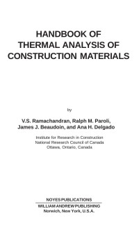 Ramachandran — Handbook Of Thermal Analysis Of Construction Materials