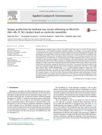 Antonio Vita & Giuseppe Cristiano & Cristina Italiano & Lidia Pino & Stefania Specchia — Syngas production by methane oxy-steam reforming on Me/CeO2 (Me=Rh, Pt, Ni) catalyst lined on cordierite monoliths