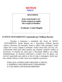 Carlos Biagini — MATEUS (William Barclay)