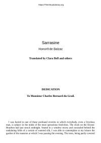 Honoré de Balzac — Sarrasine