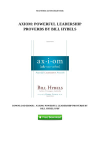 Bill Hybels — [V487.Ebook] Download Ebook Axiom: Powerful Leadership Proverbs