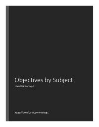 Unknown — Objectives by Subject