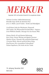 Christian Demand;Ekkehard Knörer; — MERKUR Gegründet 1947 als Deutsche Zeitschrift für europäisches Denken - 2022 - 11