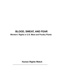 HRW — Blood, Sweat, and Fear; Workers’ Rights in U.S. Meat and Poultry Plants (2004)