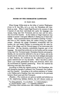 Boas — Chemakum Language, Notes on the (1892)