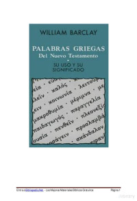 William Barclay — Palabras Griegas del NT