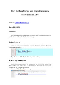David — How to HeapSpray in IIS6 with ASP