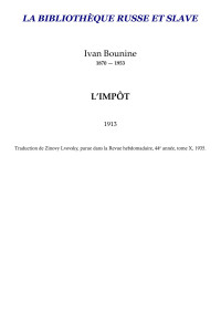 Bounine — L'Impôt