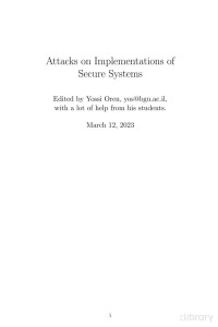 Yossi Oren — Attacks on Implementations of Secure Systems