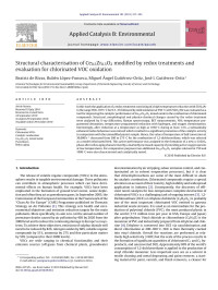 Beatriz de Rivas — Structural characterisation of Ce0.5Zr0.5O2 modified by redox treatments and evaluation for chlorinated VOC oxidation