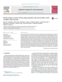 Jian Liu & Danielle L. McCarthy & Michael J. Cowan & Emilly A. Obuya & Jared B. DeCoste & Kenneth H. Skorenko & Linyue Tong & Steven M. Boyer & William E. Bernier & Wayne E. Jones Jr. — Photocatalytic activity of TiO2 polycrystalline sub-micron fibers with variable rutile fraction