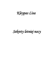 Sekrety letniej nocy — Kleypas Lisa - Wallflowers 01