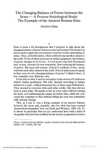 Changing Balance Of Power Between The Sexes- [A Process-Sociological Study] — Changing Balance Of Power Between The Sexes- [A Process-Sociological Study]