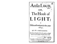 Thomas Vaughan (1622-1666) — Aula Lucis or The House of Light