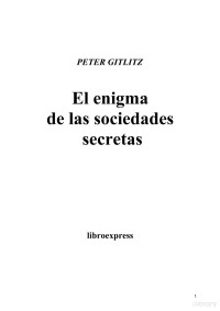 Peter Gitlitz — El enigma de las Sociedades Secretas