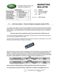Rover — Bulletin MGI0509 - Telephone Integration System