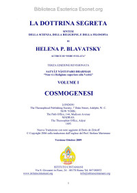 Helena Petrovna Blavatsky — LA DOTTRINA_SEGRETA_VOL_1_COSMOGENESI -SEZIONI 1-2-3 DELL'EDIZIONE ITA