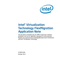 Intel Corporation — Intel(R) Virtualization Technology FlexMigration Application Note