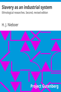 H. J. Nieboer — Slavery as an industrial system