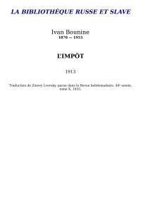 Ivan Bounine — L'Impôt