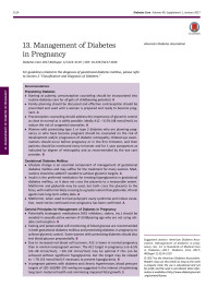 Unknown — 13. Management of Diabetes in Pregnancy