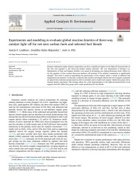 Austin P. Ladshaw — Experiments and modeling to evaluate global reaction kinetics of three-way catalyst light off for net-zero carbon fuels and selected fuel blends