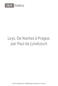 Paul de Julvécourt — Loys. De Nantes à Prague