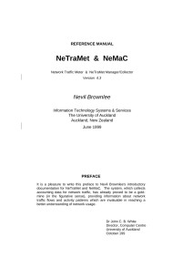 Nevil Brownlee — NeTraMet & NeMaC Reference Manual: Network Traffic Meter & NeTraMet Manager/Collector Version 4.3