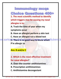 Unkown — Immunology MCQs 100+