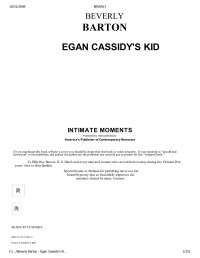 Beverly Barton  — Egan Cassiday's Kid