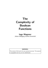Ingo Wegener — The Complexity of Boolean Functions