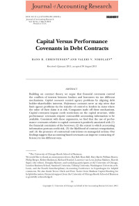 HANS B. CHRISTENSEN, VALERI V. NIKOLAEV — Capital Versus Performance Covenants in Debt Contracts