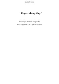 Andre Norton — Kryszta³owy Gryf