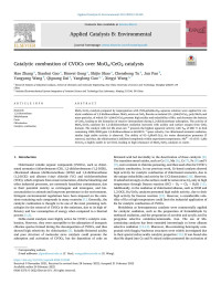 Hao Zhang — Catalytic combustion of CVOCs over MoOx/CeO2 catalysts