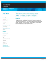 Zandi et al — The Macroeconomic Consequences of Mr. Trump's Economic Policies, Moody's Analytic