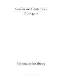 Anselm von Canterbury — Proslogion