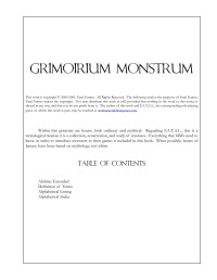 Fatal Games — Grimoirium Monstrum