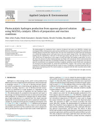 Shin-ichiro Fujita & Hiroki Kawamori & Daisuke Honda & Hiroshi Yoshida & Masahiko Arai — Photocatalytic hydrogen production from aqueous glycerol solution using NiO/TiO2 catalysts: Effects of preparation and reaction conditions