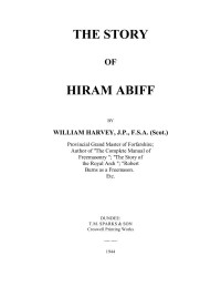 Unknown — The Story Of Hiram Abiif - W Harvey