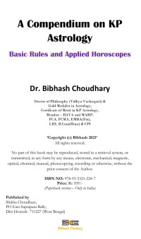 Jyotish Bibhash Choudhary — A Compendium on KP Astrology: Basic Rules and Applied Horoscopes