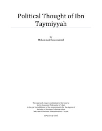 Mohammad Hasan Ashraf — Political Thought of Ibn Taymiyyah