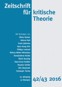 Christoph Türcke, Dirk Stederoth, Rosalvo Schütz, Hans-Ernst Schiller, Konstantinos Rantis, Schierry Weber Nicholsen, Philipp Lenhard, Hyun Kang kim, Frank Jablonka, Helmut Heit, Oliver Decker — Zeitschrift für kritische Theorie