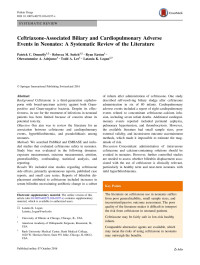 Patrick C. Donnelly & Rebecca M. Sutich & Ryan Easton & Oluwatunmise A. Adejumo & Todd A. Lee & Latania K. Logan — Ceftriaxone-Associated Biliary and Cardiopulmonary Adverse Events in Neonates: A Systematic Review of the Literature