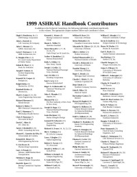 Unknown — 1999 ASHRAE Handbook Contributors